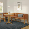 Rosin 113.5 Leather Long Banquette Set - Natural Oak and Lucia Tan