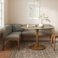 Rosin 74.75 Right Arm Banquette Set - Smoked Oak and Hestia Gray