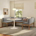 Rosin 96.5 U-Shape Banquette Set - Smoked Oak and Hestia Gray