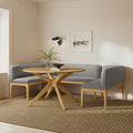 Rosin 96.5 U-Shape Banquette Set - Natural Oak and Hestia Gray