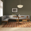 Rosin 113.5 Long L-Shape Banquette Set - Smoked Oak and Hestia Gray