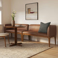 Rosin 113.5 Leather Long Banquette Set - Smoked Oak and Lucia Brown