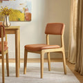 Vila Leather Dining Chair - White Oak and Lucia Tan