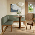 Rosin 74.75 Left Arm Banquette Set - Smoked Oak and Welsh Green