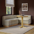 Malmo 79 Left Arm Banquette Set - White Oak and Valor Beige