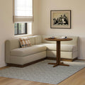 Malmo 79 Left Arm Banquette Set - Smoked Oak and Valor Beige
