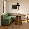 Malmo 79 Left Arm Banquette Set - Smoked Oak and Valor Green
