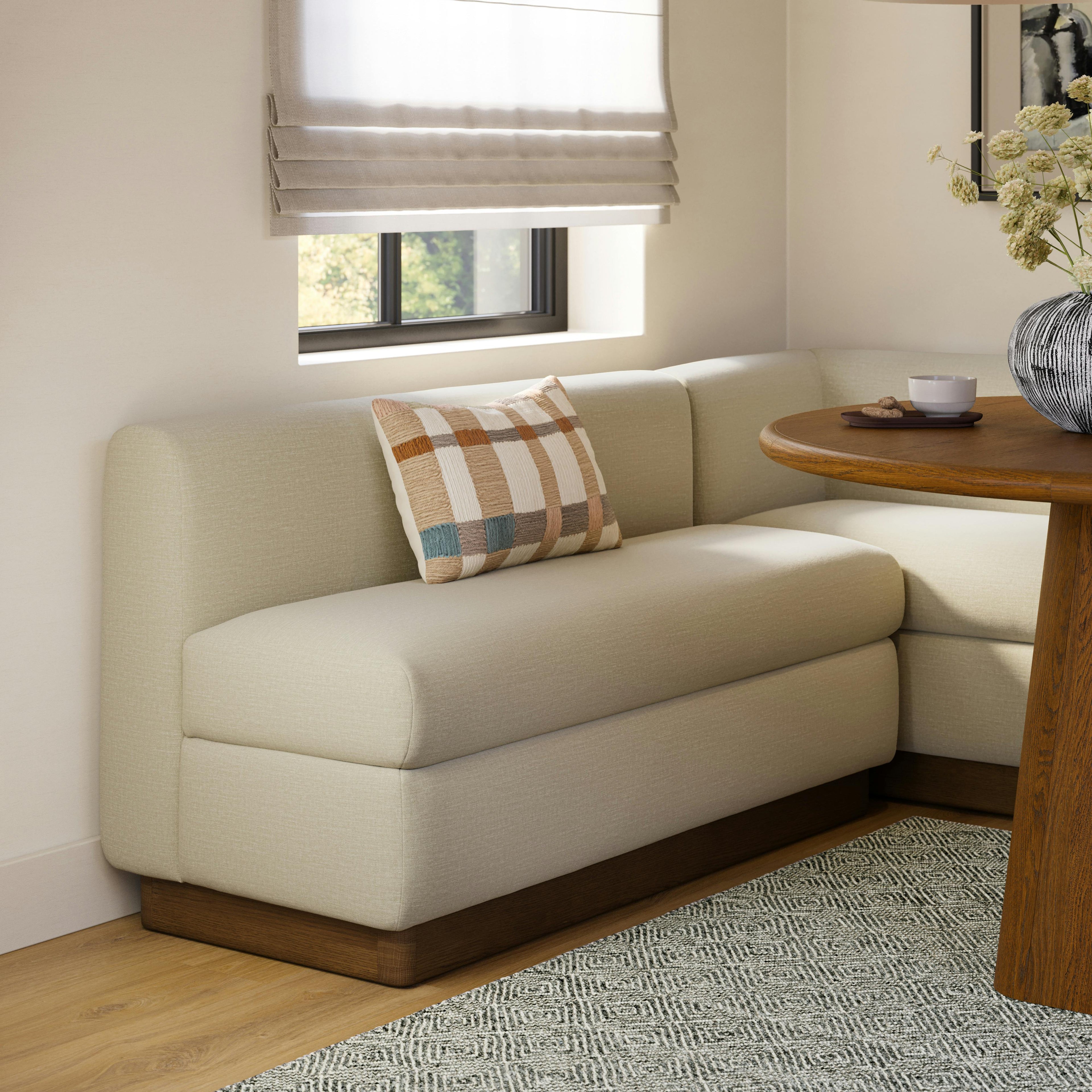 Malmo 54 Armless Banquette - Smoked Oak and Valor Beige
