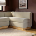 Malmo 59.5 Corner Banquette - White Oak and Valor Beige