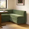 Malmo 59.5 Corner Banquette - Smoked Oak and Valor Green