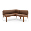 Rosin 55.75 Leather Right Arm Banquette Set - Smoked Oak and Lucia Brown