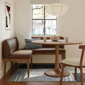 Rosin 55.75 Leather Left Arm Banquette Set - Smoked Oak and Lucia Brown