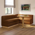 Malmo 79 Left Arm Banquette Set - White Oak and Valor Rust