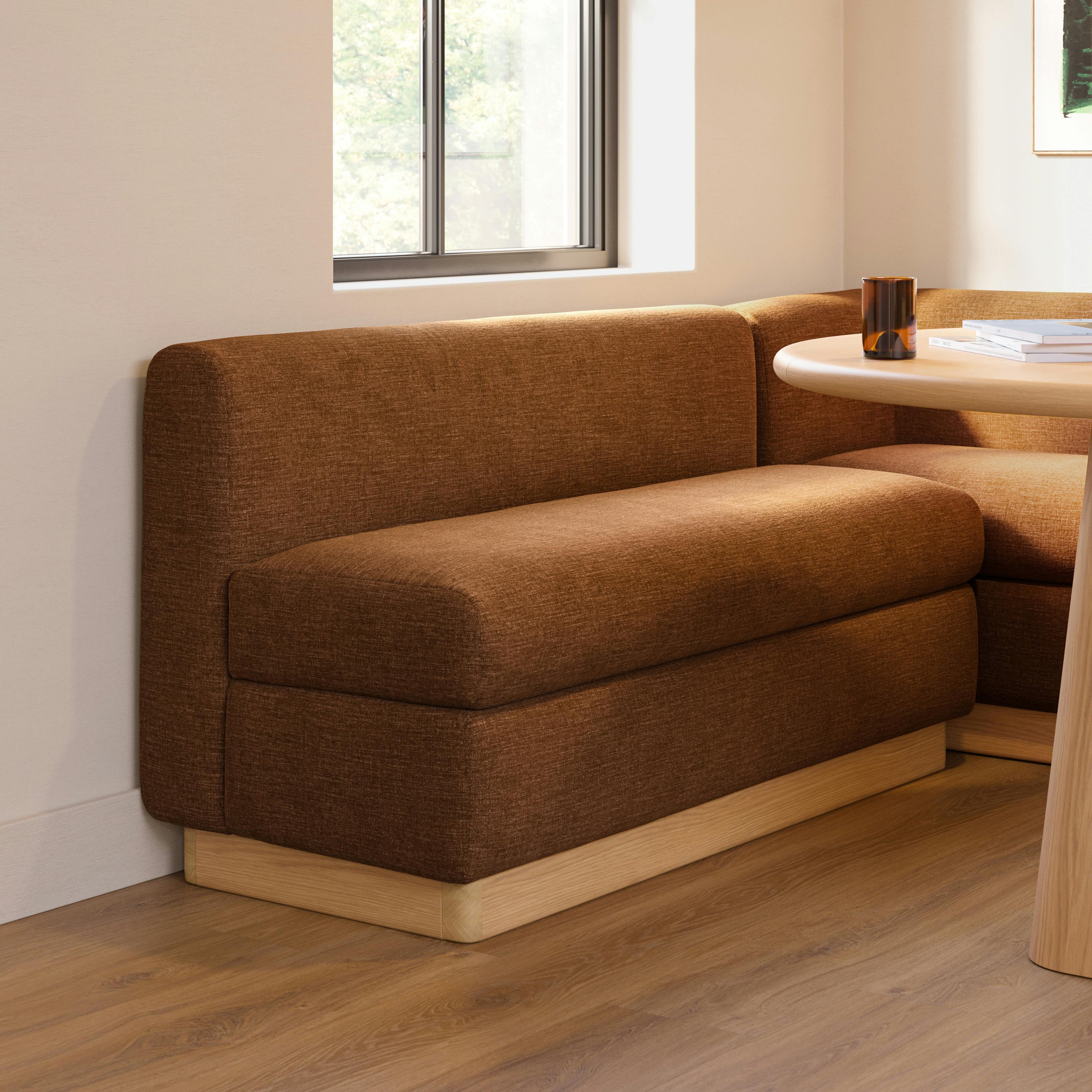 Malmo 54 Armless Banquette - White Oak and Valor Rust