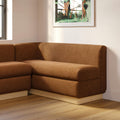 Malmo 59.5 Corner Banquette - White Oak and Valor Rust