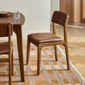 Vila Leather Dining Chair - Smoked Oak and Lucia Brown