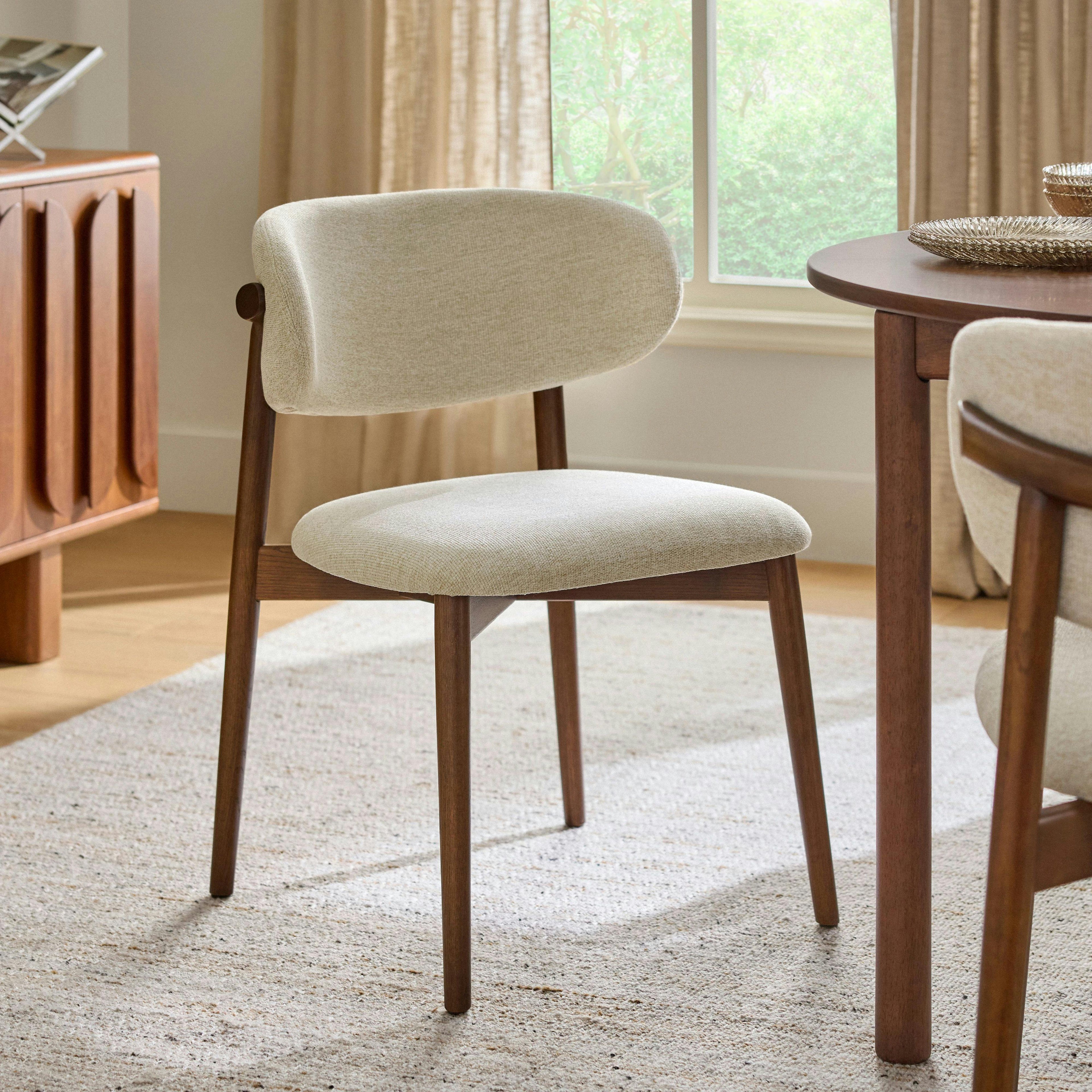 Odin Dining Chair - Walnut and Camelia Ivory