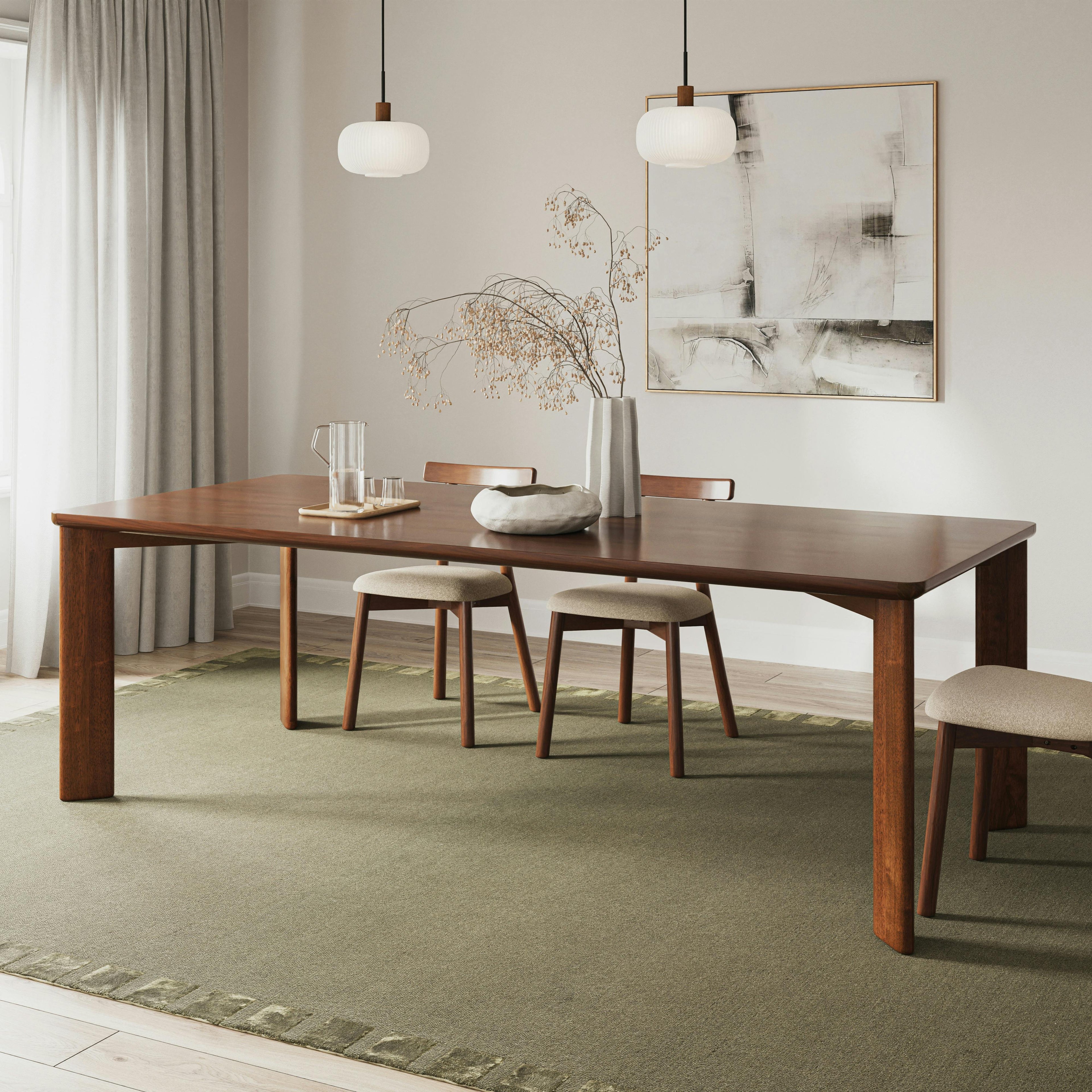 Yarik 92 Dining Table - Walnut