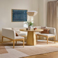 Rosin 96.5 U-Shape Banquette Set - Natural Oak and Sand Ivory
