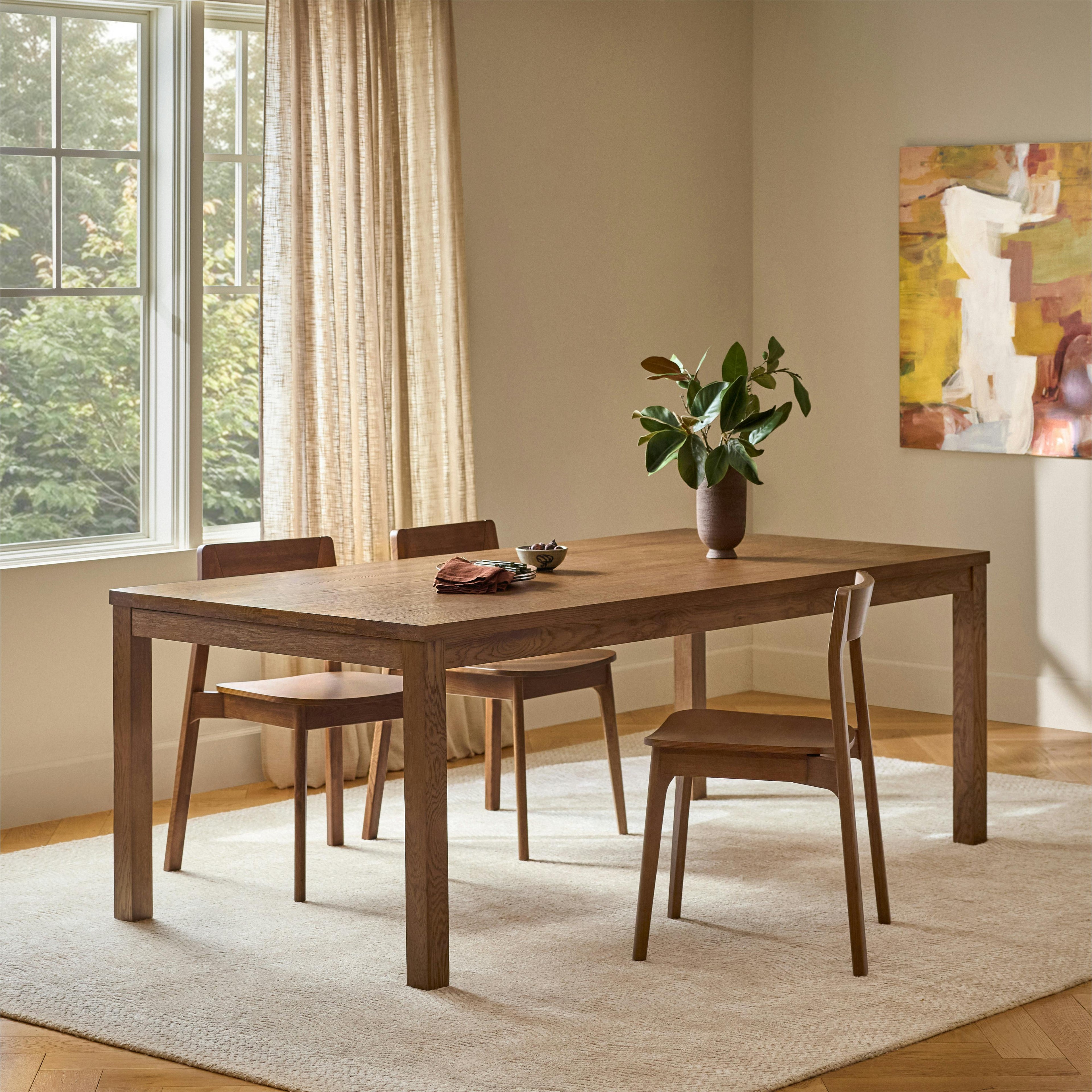 Ashford 84 - 120 Extendable Solid Wood Dining Table - Brushed Smoked Oak